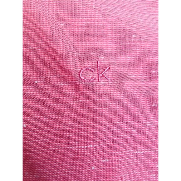 Calvin Klein Size Medium Mens Pink White Accent Embroidered Chest Logo Shirt - Picture 9 of 11